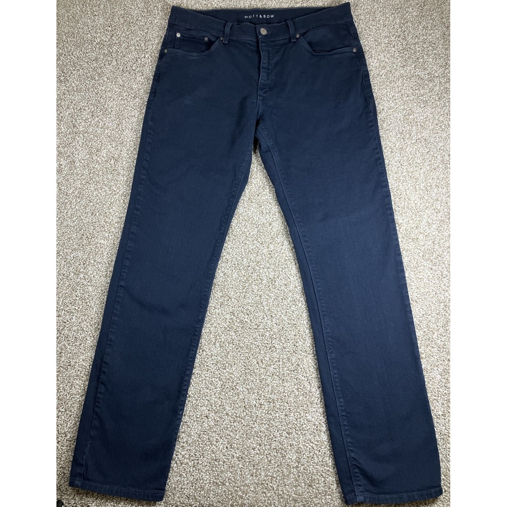 Mott‎ & Bow Men's Jeans Blue Slim Fit Stretch Dark Wash 33x32 Fits 34x32